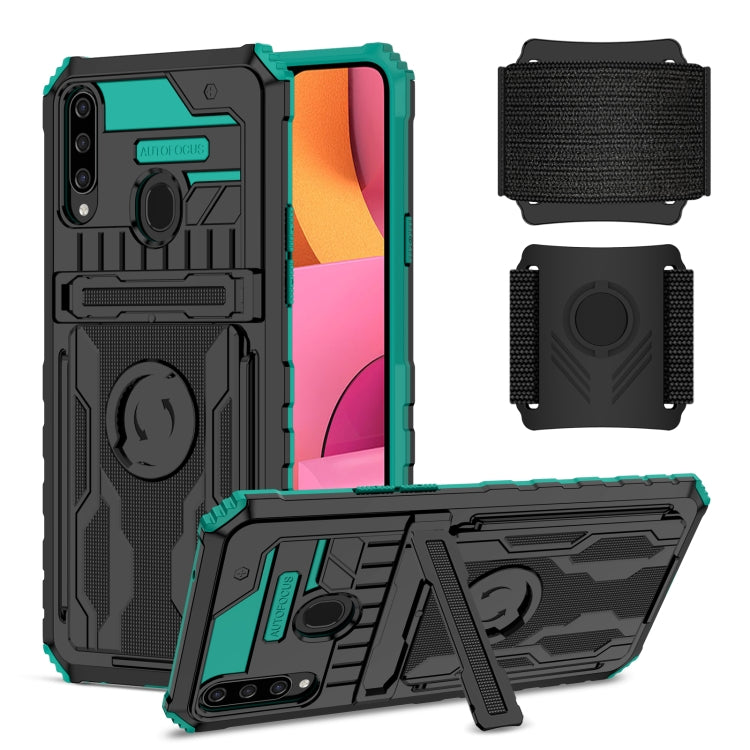 For Samsung Galaxy A20s Kickstand Detachable Armband Phone Case