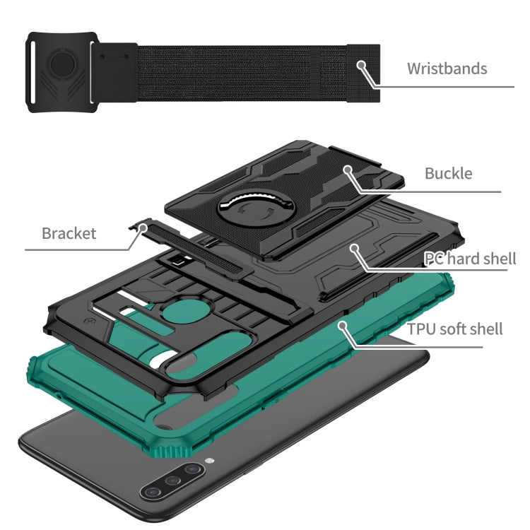 For Samsung Galaxy A20s Kickstand Detachable Armband Phone Case
