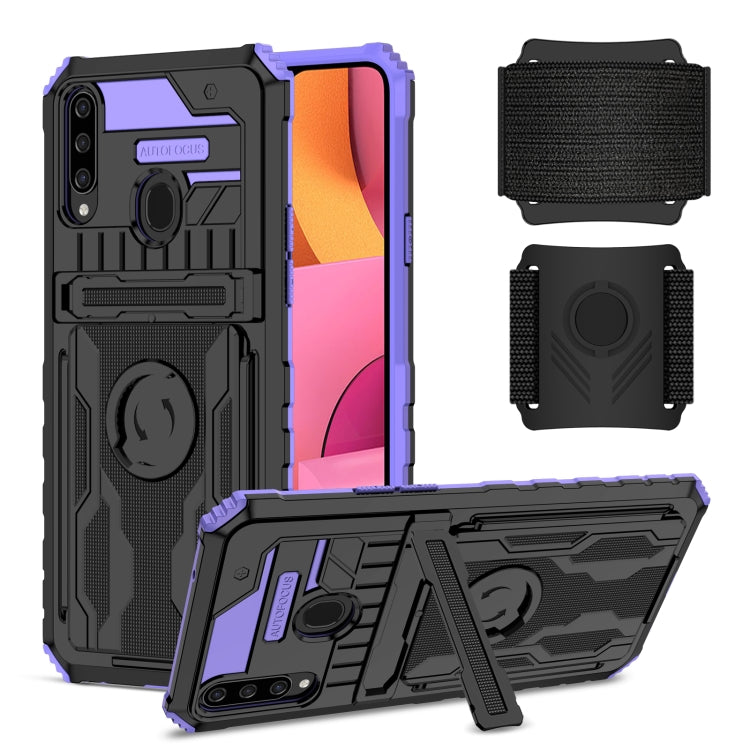 For Samsung Galaxy A20s Kickstand Detachable Armband Phone Case