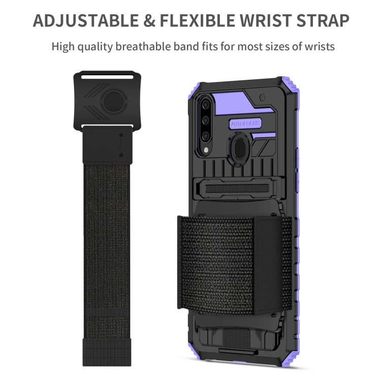 For Samsung Galaxy A20s Kickstand Detachable Armband Phone Case