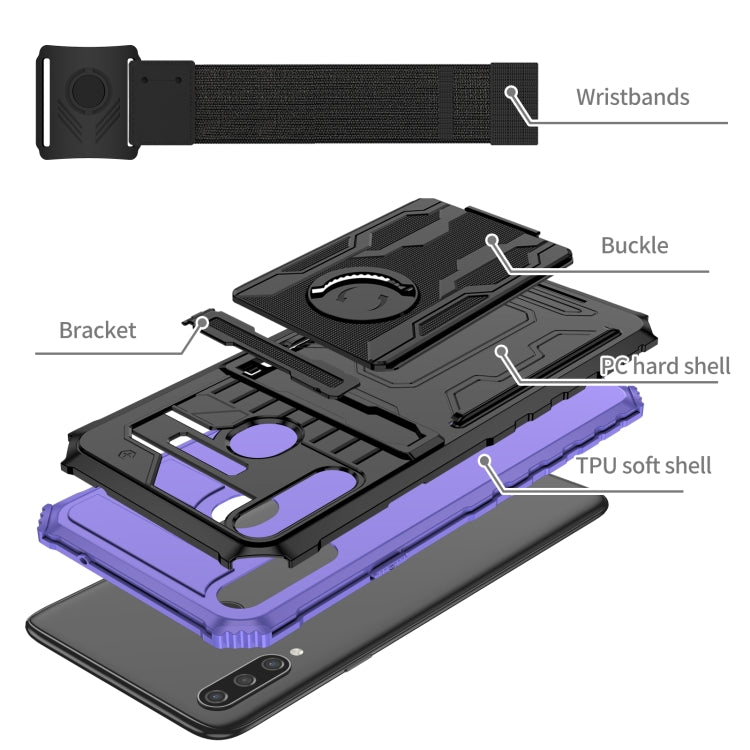 For Samsung Galaxy A20s Kickstand Detachable Armband Phone Case