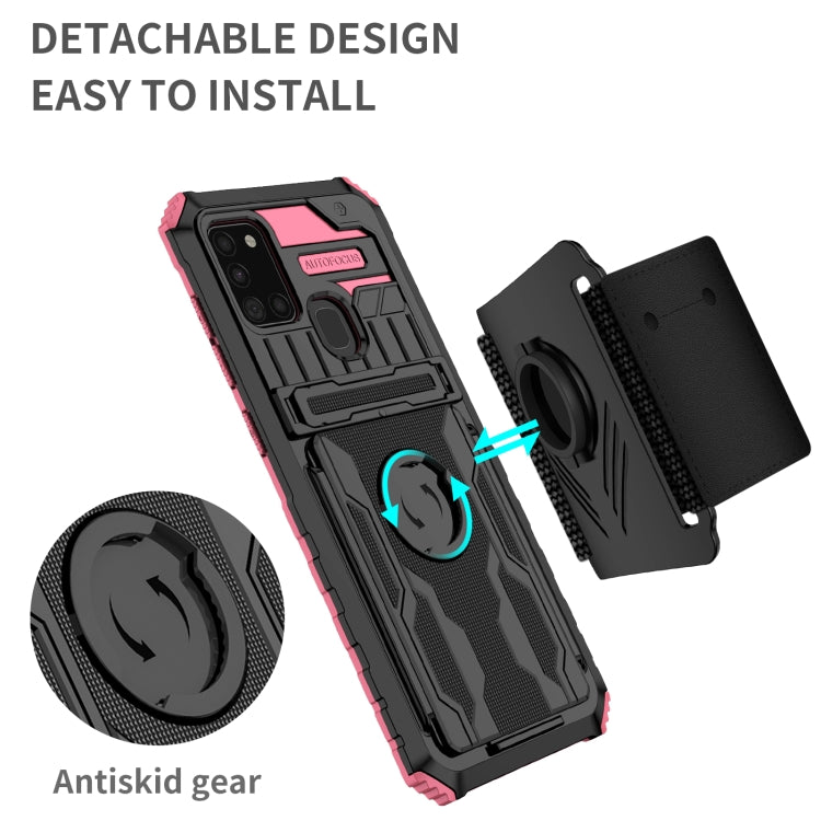 For Samsung Galaxy A21s Kickstand Detachable Armband Phone Case