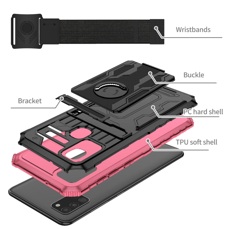 For Samsung Galaxy A21s Kickstand Detachable Armband Phone Case
