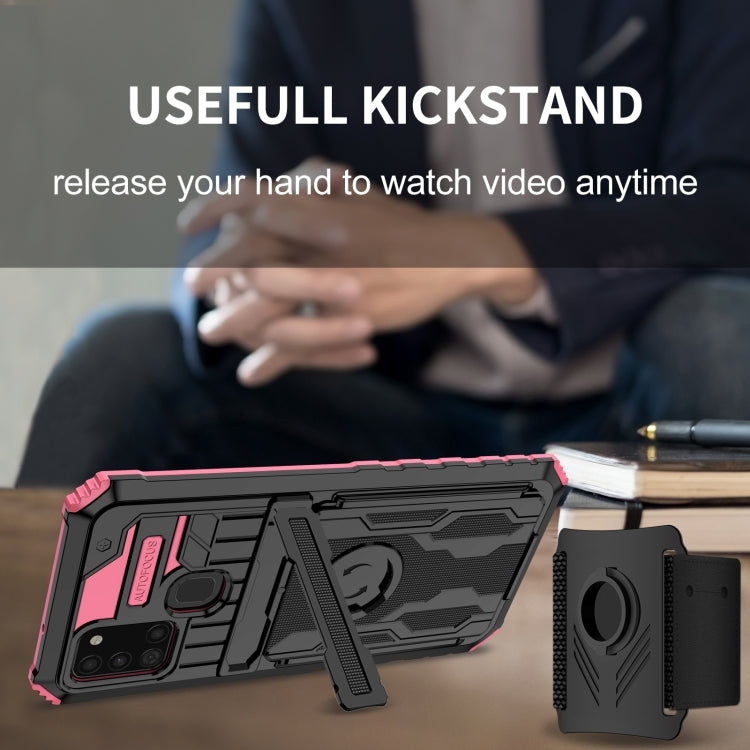 For Samsung Galaxy A21s Kickstand Detachable Armband Phone Case