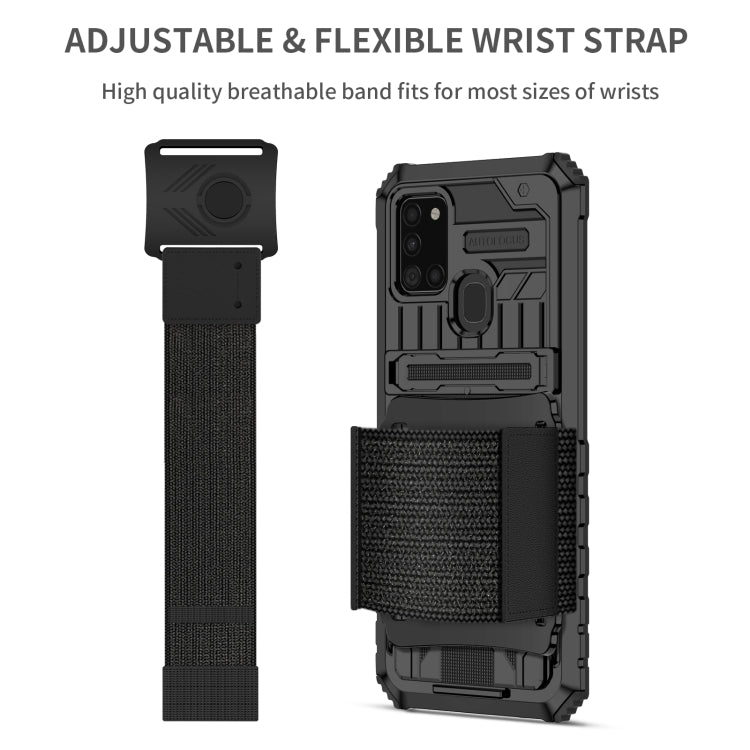 For Samsung Galaxy A21s Kickstand Detachable Armband Phone Case