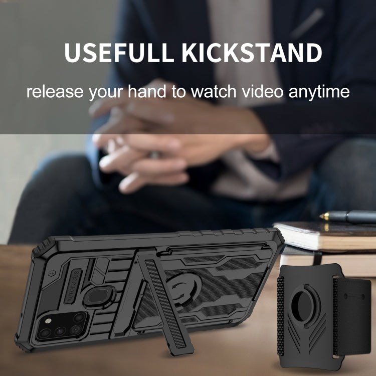 For Samsung Galaxy A21s Kickstand Detachable Armband Phone Case