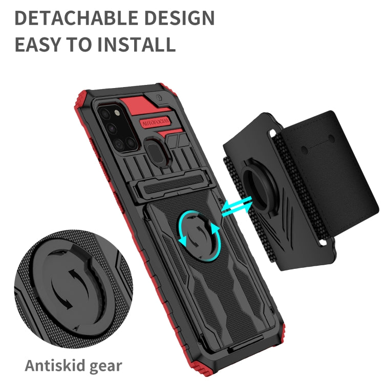 For Samsung Galaxy A21s Kickstand Detachable Armband Phone Case