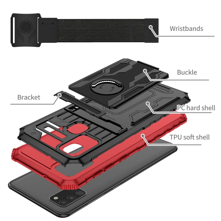 For Samsung Galaxy A21s Kickstand Detachable Armband Phone Case