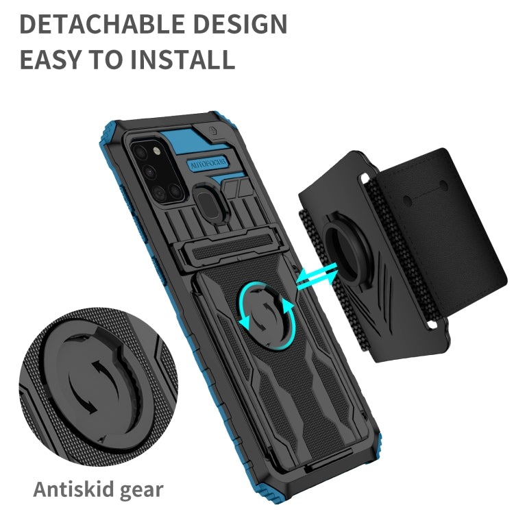 For Samsung Galaxy A21s Kickstand Detachable Armband Phone Case