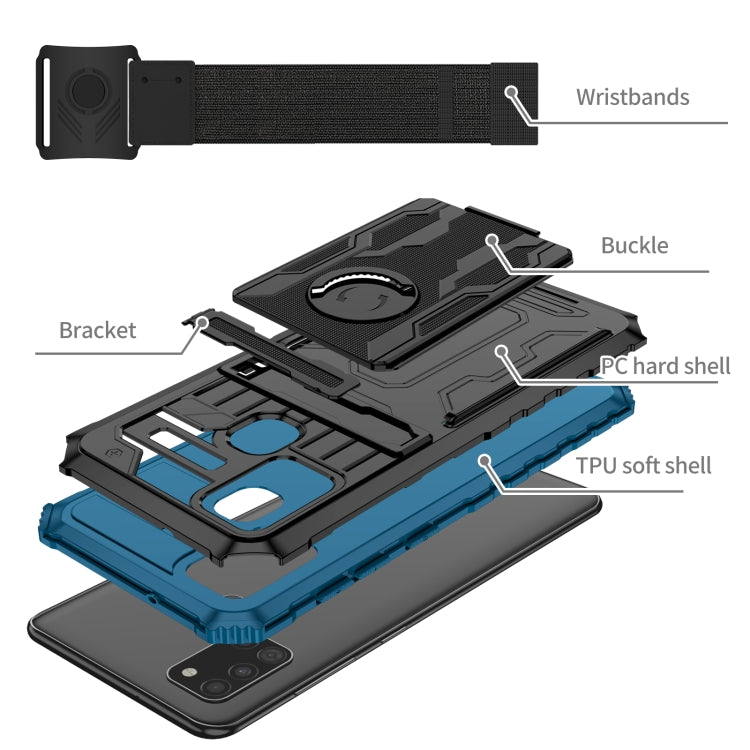 For Samsung Galaxy A21s Kickstand Detachable Armband Phone Case