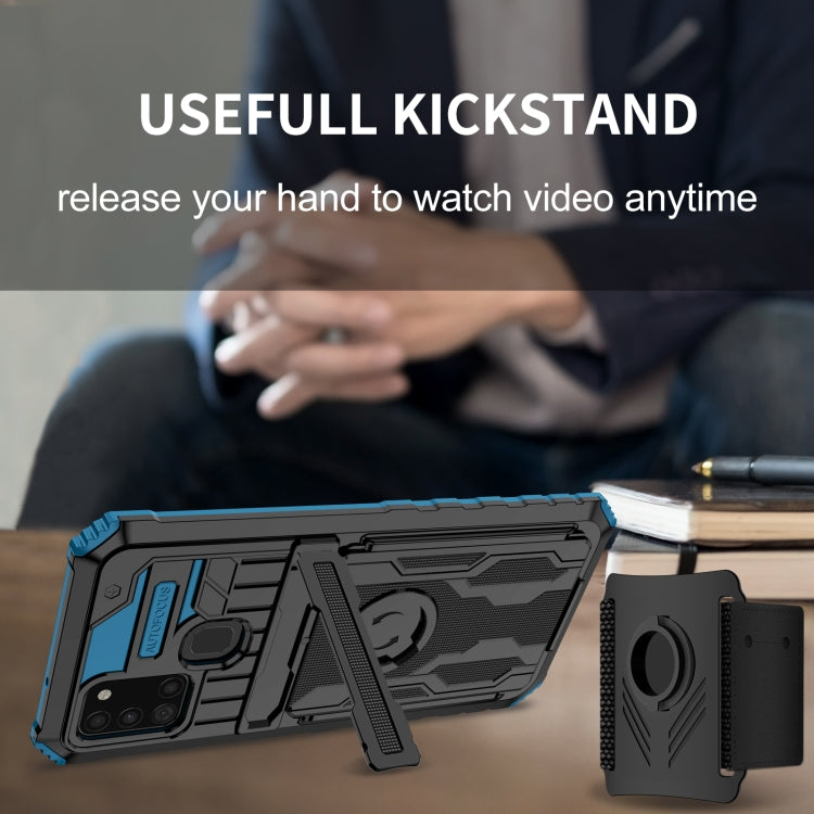 For Samsung Galaxy A21s Kickstand Detachable Armband Phone Case