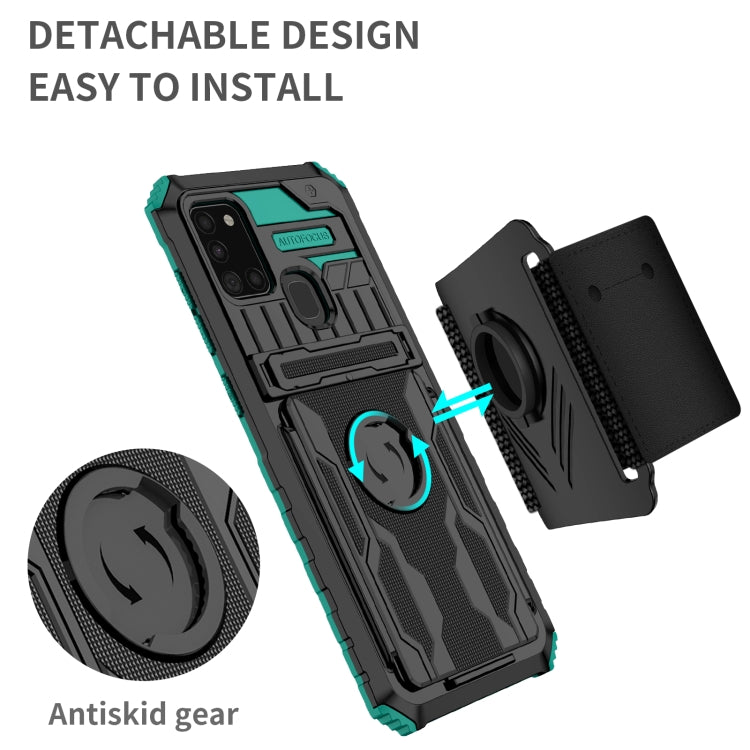 For Samsung Galaxy A21s Kickstand Detachable Armband Phone Case