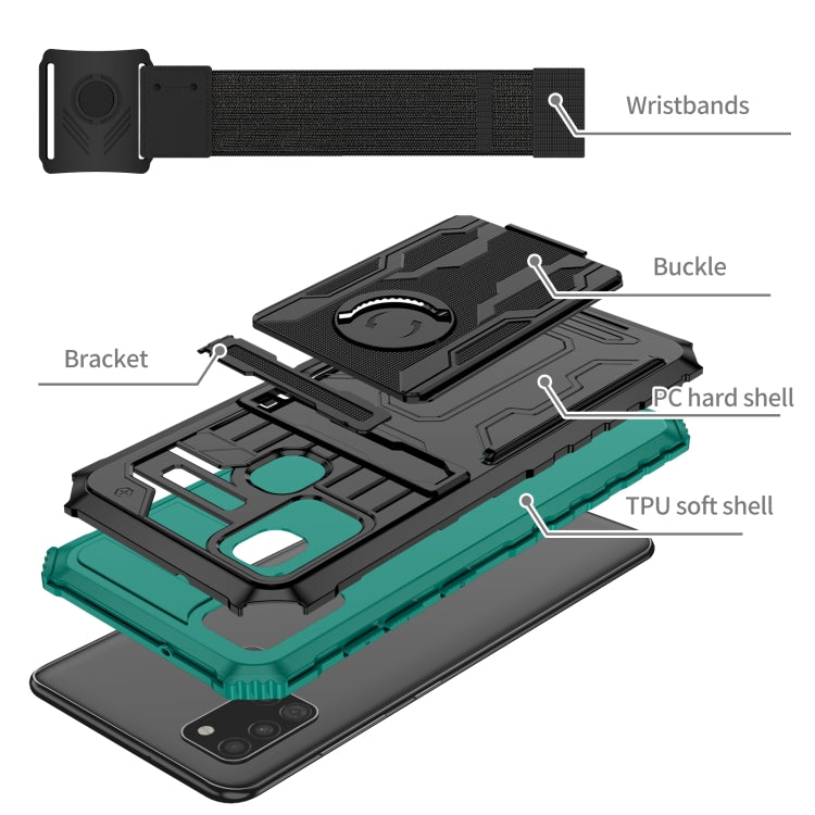 For Samsung Galaxy A21s Kickstand Detachable Armband Phone Case