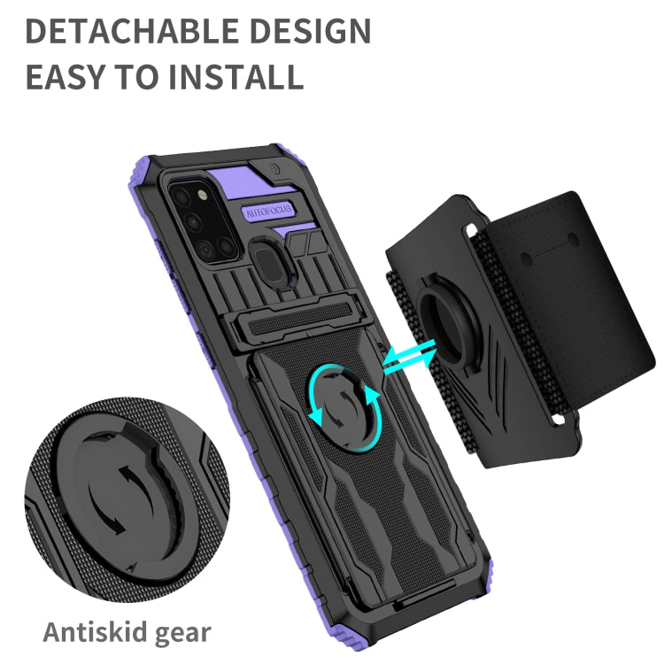 For Samsung Galaxy A21s Kickstand Detachable Armband Phone Case