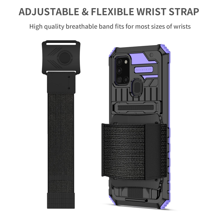 For Samsung Galaxy A21s Kickstand Detachable Armband Phone Case