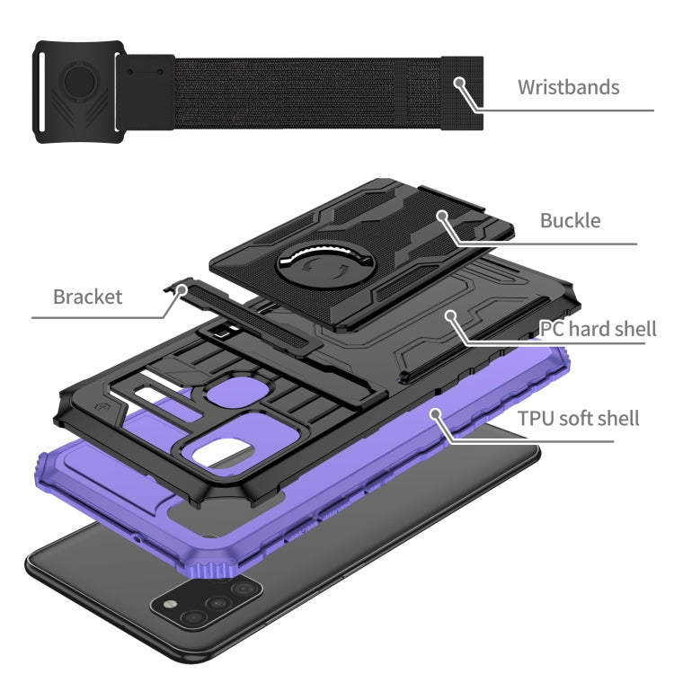For Samsung Galaxy A21s Kickstand Detachable Armband Phone Case
