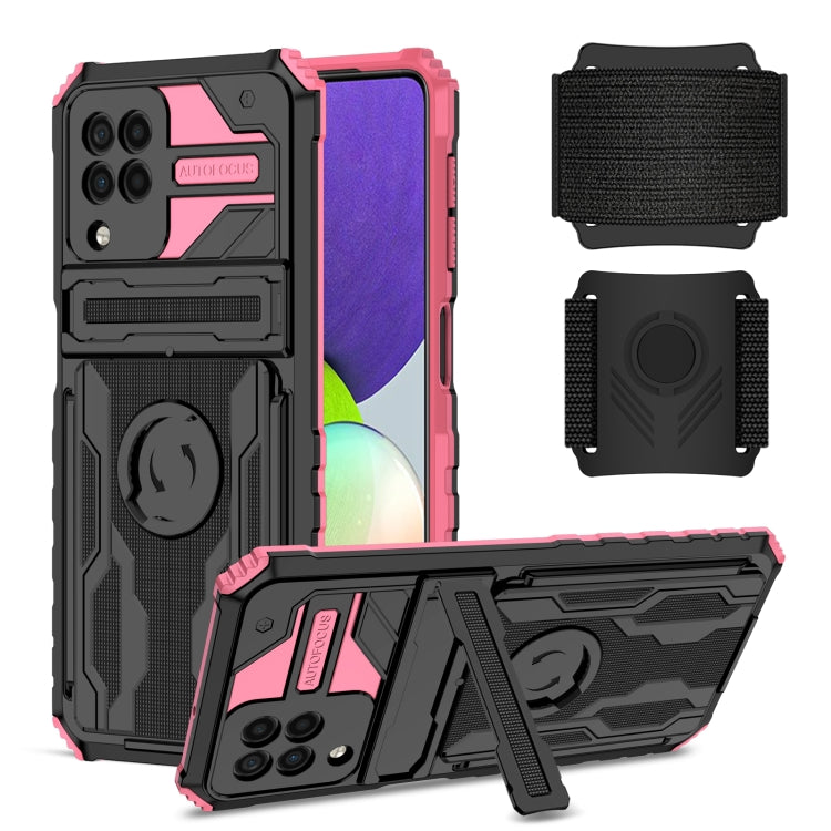 For Samsung Galaxy A22 4G Kickstand Detachable Armband Phone Case