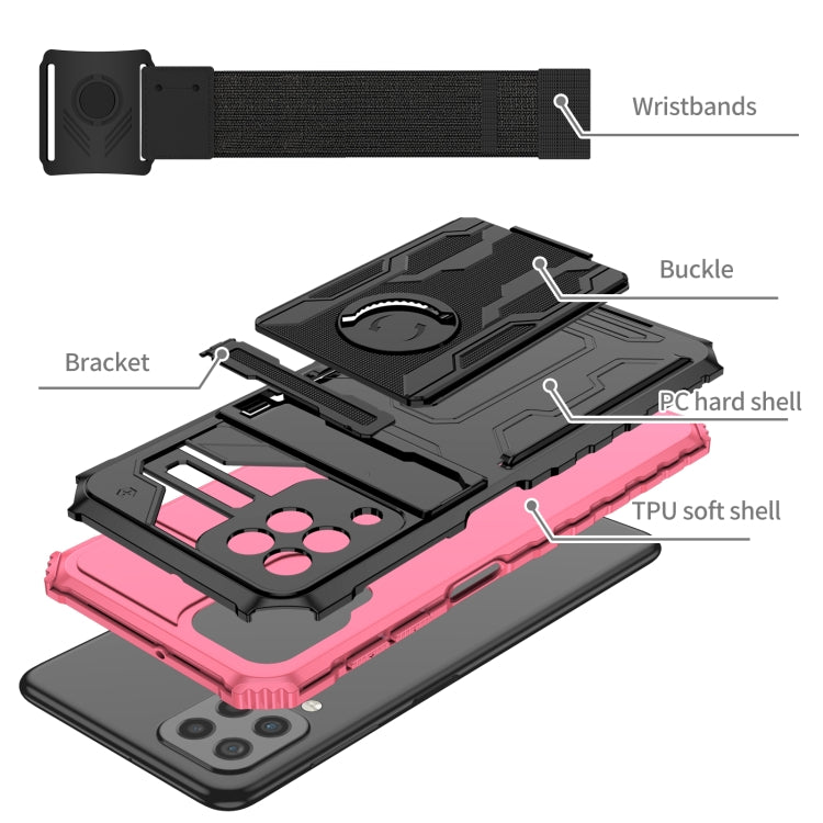 For Samsung Galaxy A22 4G Kickstand Detachable Armband Phone Case