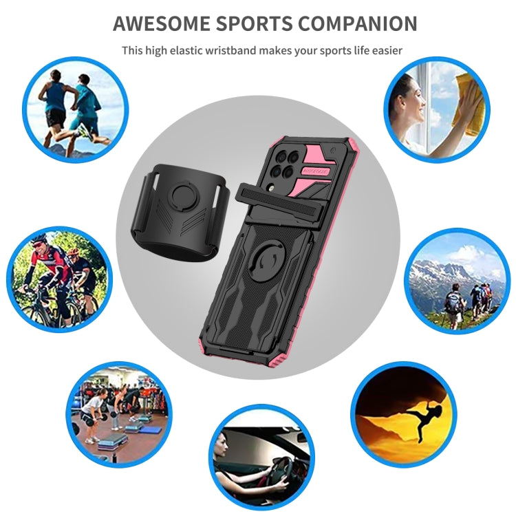 For Samsung Galaxy A22 4G Kickstand Detachable Armband Phone Case