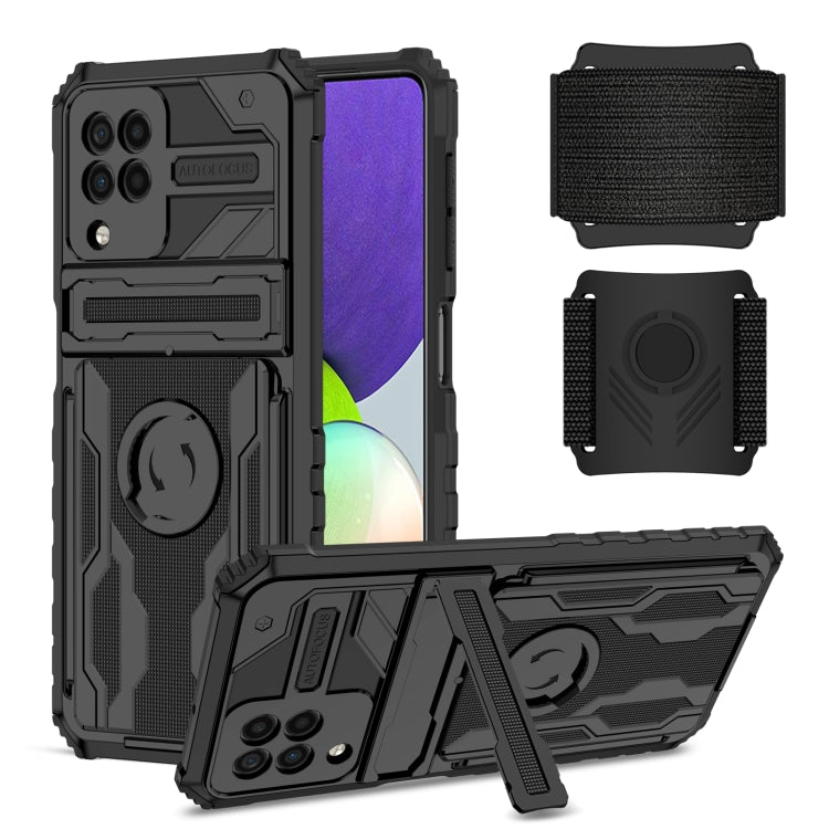 For Samsung Galaxy A22 4G Kickstand Detachable Armband Phone Case