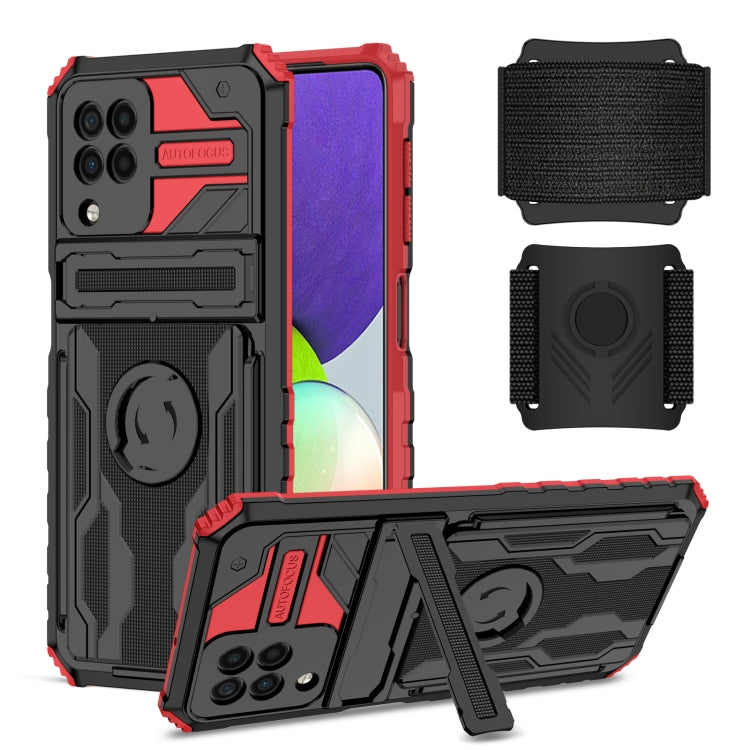 For Samsung Galaxy A22 4G Kickstand Detachable Armband Phone Case
