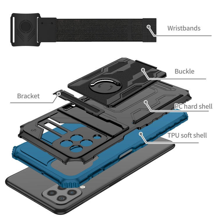 For Samsung Galaxy A22 4G Kickstand Detachable Armband Phone Case