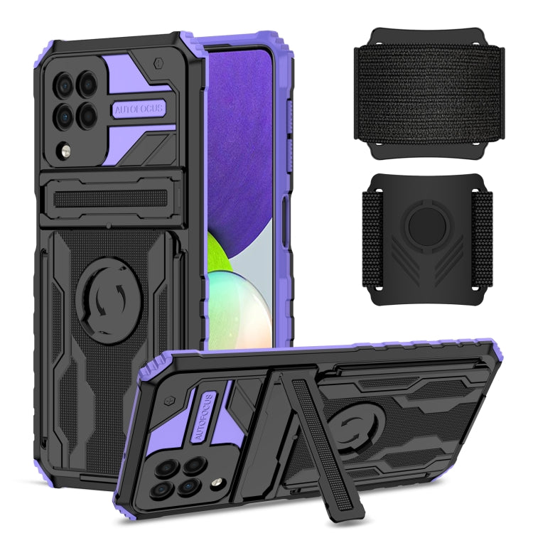 For Samsung Galaxy A22 4G Kickstand Detachable Armband Phone Case