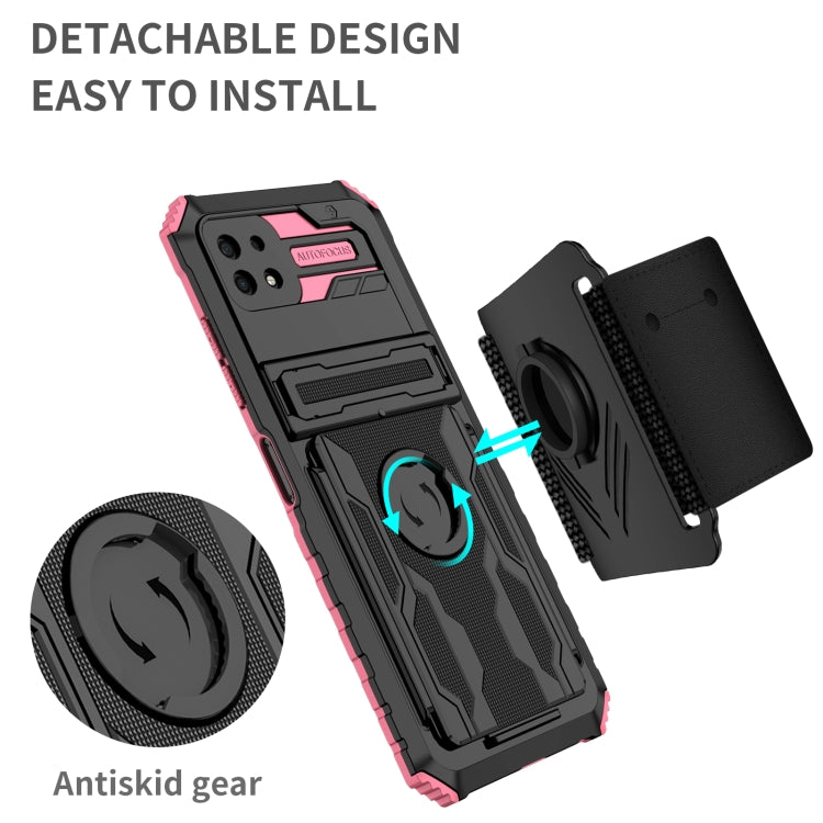 For Samsung Galaxy A22 5G Kickstand Detachable Armband Phone Case