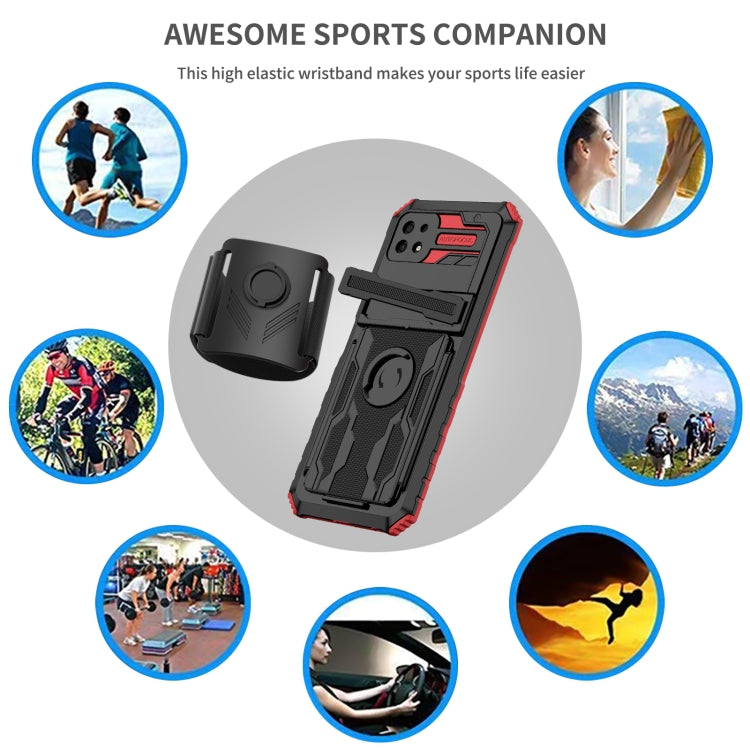 For Samsung Galaxy A22 5G Kickstand Detachable Armband Phone Case