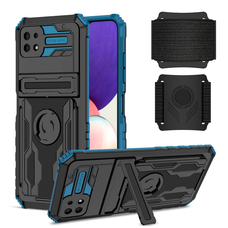 For Samsung Galaxy A22 5G Kickstand Detachable Armband Phone Case
