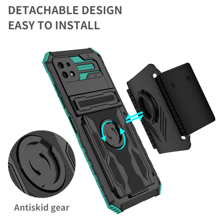 For Samsung Galaxy A22 5G Kickstand Detachable Armband Phone Case