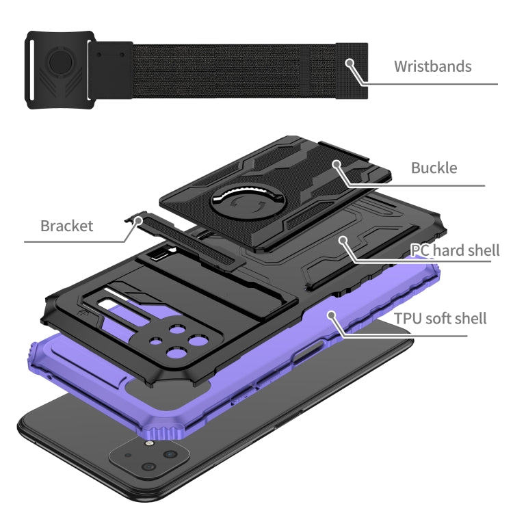 For Samsung Galaxy A22 5G Kickstand Detachable Armband Phone Case