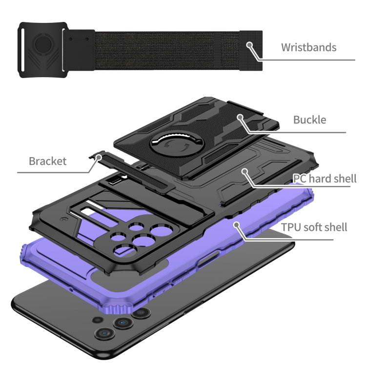 For Samsung Galaxy A32 5G Kickstand Detachable Armband Phone Case