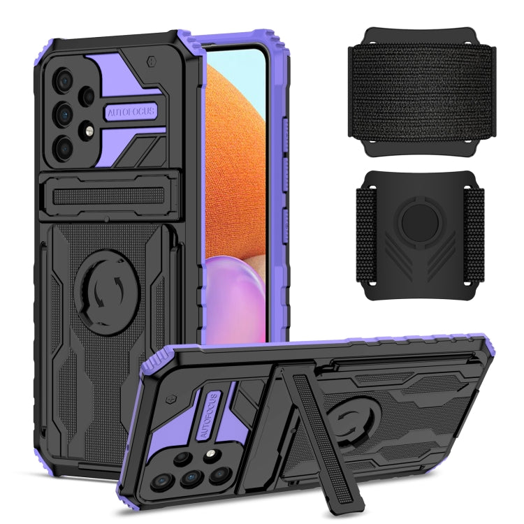 For Samsung Galaxy A32 4G Kickstand Detachable Armband Phone Case