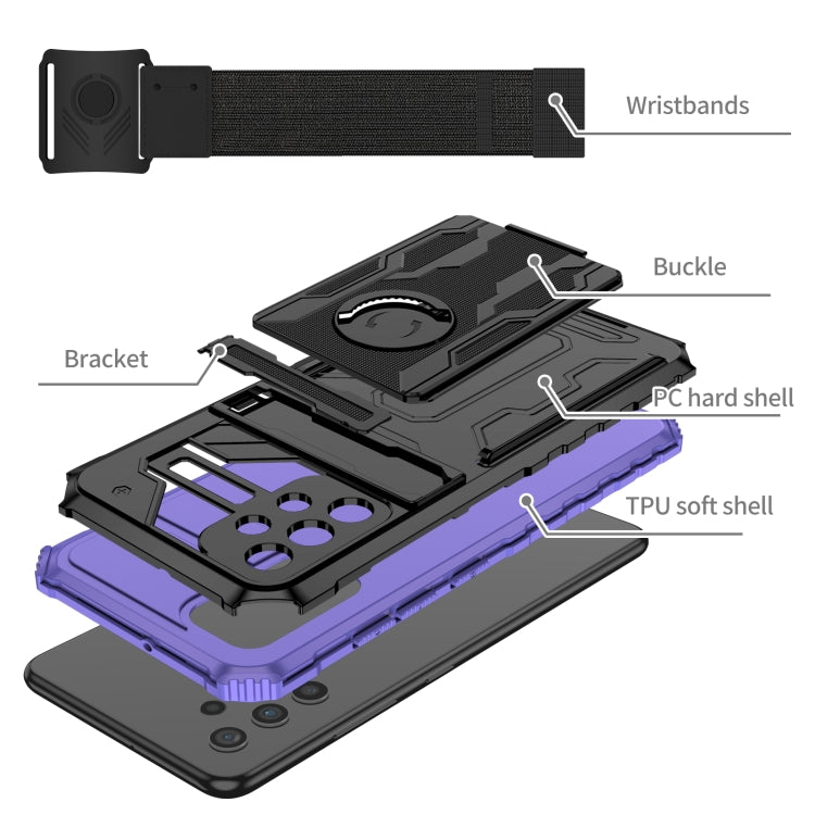 For Samsung Galaxy A32 4G Kickstand Detachable Armband Phone Case
