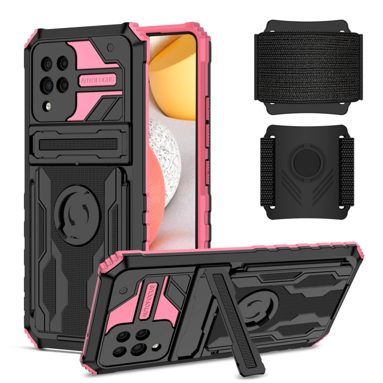 For Samsung Galaxy A42 5G Kickstand Detachable Armband Phone Case