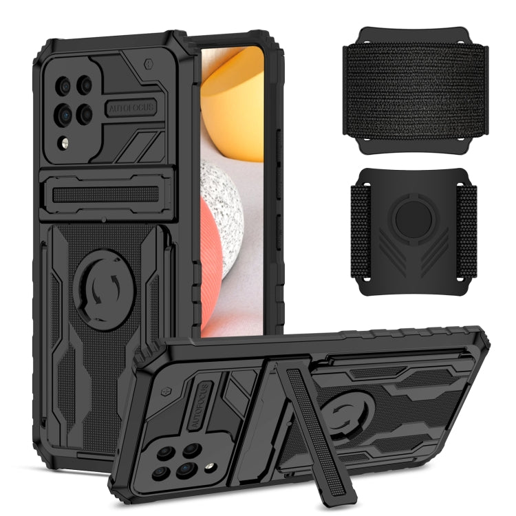 For Samsung Galaxy A42 5G Kickstand Detachable Armband Phone Case