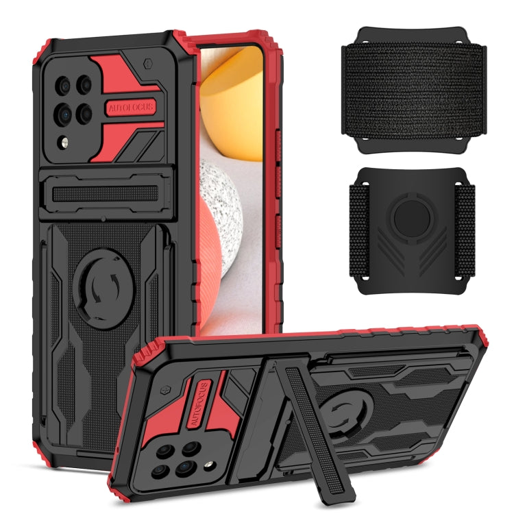 For Samsung Galaxy A42 5G Kickstand Detachable Armband Phone Case