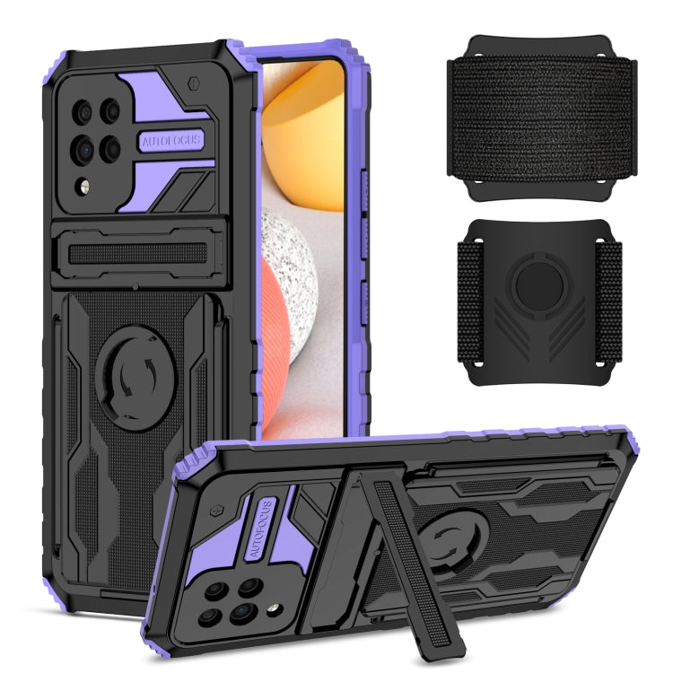 For Samsung Galaxy A42 5G Kickstand Detachable Armband Phone Case