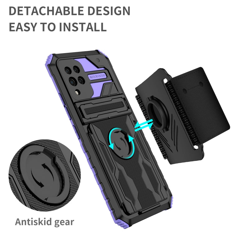 For Samsung Galaxy A42 5G Kickstand Detachable Armband Phone Case