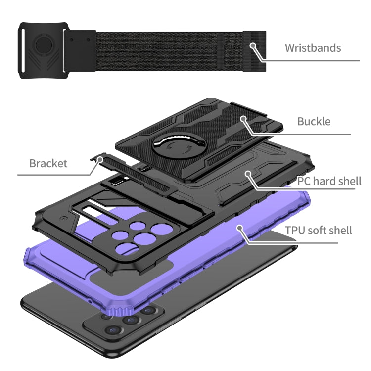 For Samsung Galaxy A72 5G Kickstand Detachable Armband Phone Case