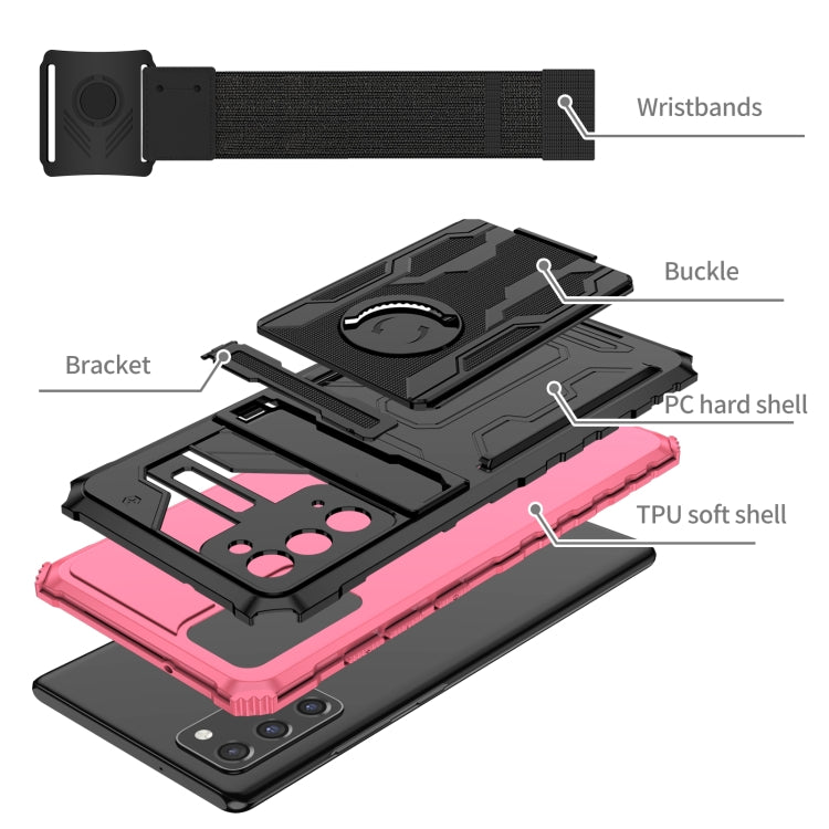 For Samsung Galaxy Note20 Kickstand Detachable Armband Phone Case