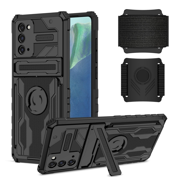 For Samsung Galaxy Note20 Kickstand Detachable Armband Phone Case