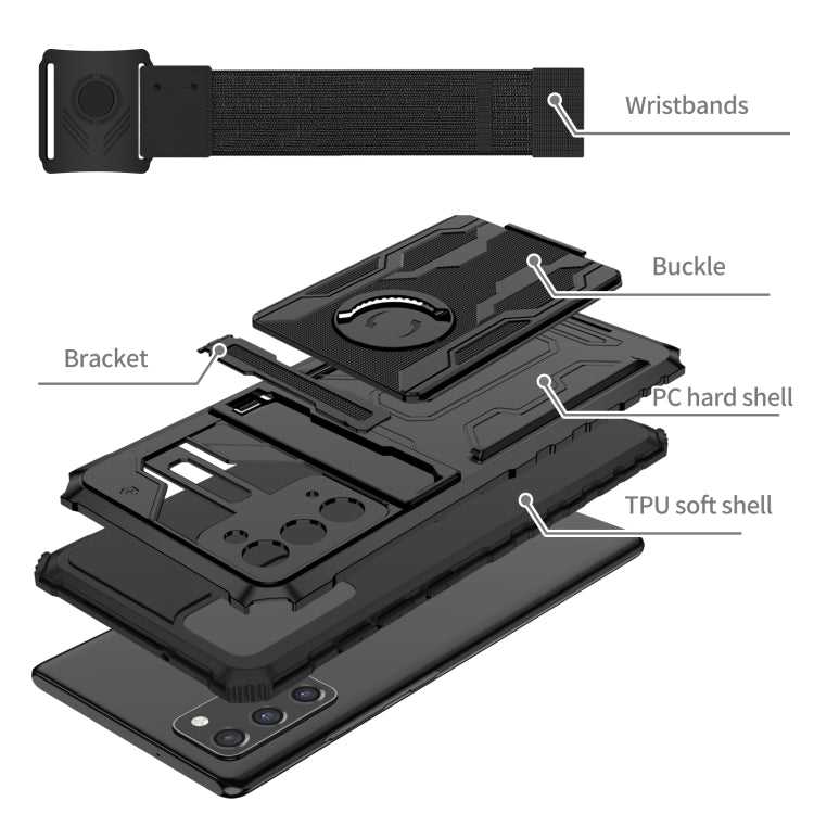 For Samsung Galaxy Note20 Kickstand Detachable Armband Phone Case