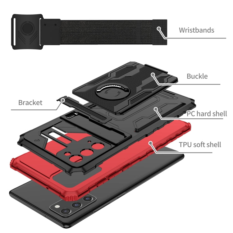 For Samsung Galaxy Note20 Kickstand Detachable Armband Phone Case