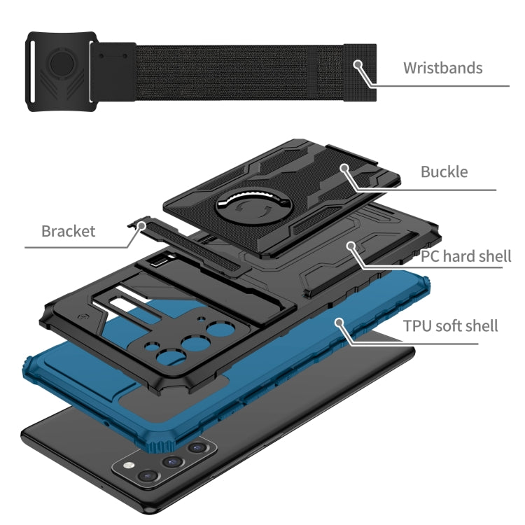 For Samsung Galaxy Note20 Kickstand Detachable Armband Phone Case