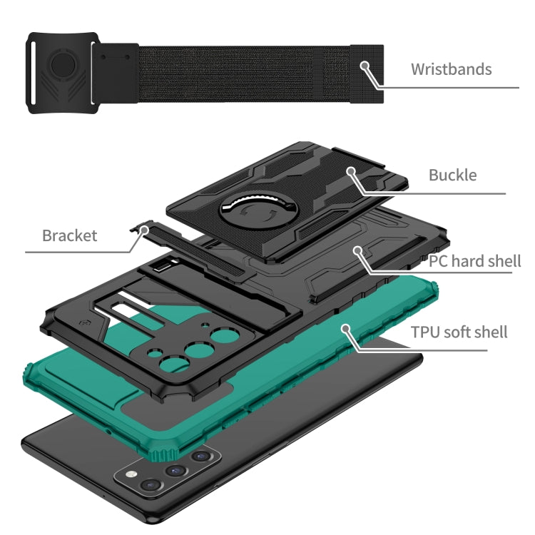 For Samsung Galaxy Note20 Kickstand Detachable Armband Phone Case