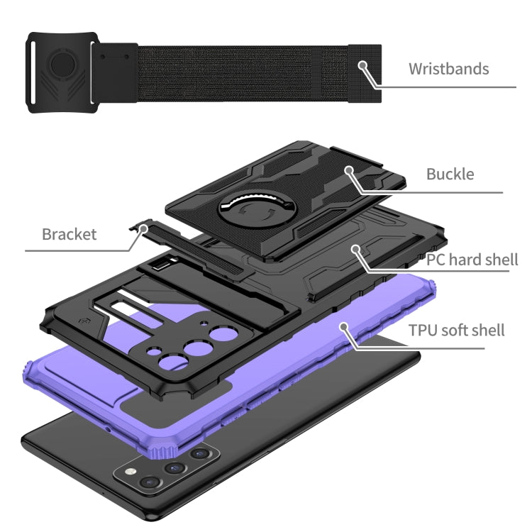 For Samsung Galaxy Note20 Kickstand Detachable Armband Phone Case