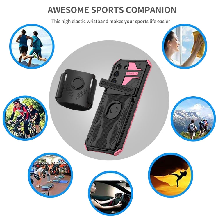 For Samsung Galaxy S21 5G Kickstand Detachable Armband Phone Case