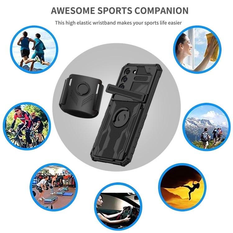 For Samsung Galaxy S21 5G Kickstand Detachable Armband Phone Case
